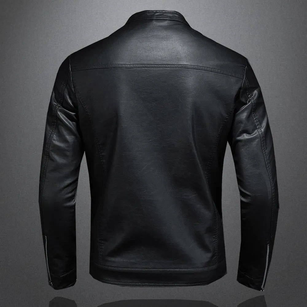 Veste en Cuir pour Homme Décontractée Motard