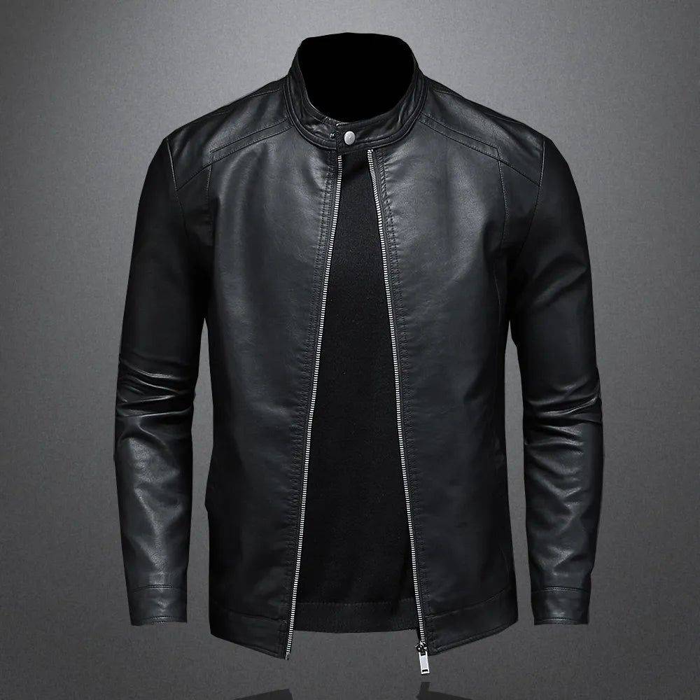 Veste en Cuir pour Homme Décontractée Motard